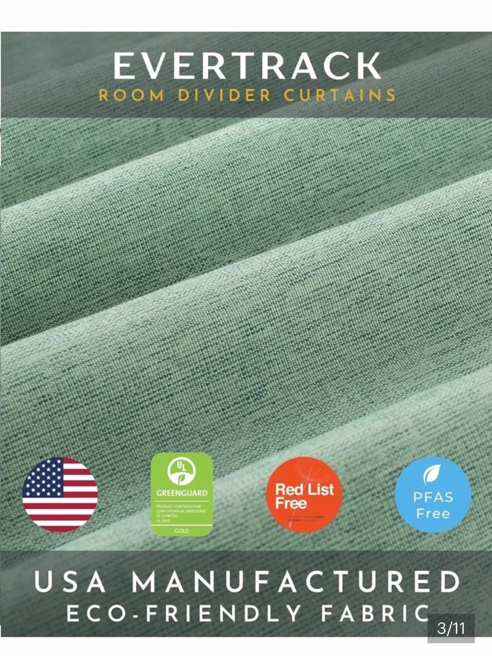 Green Room Divider Curtains 120 X 84 New